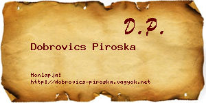 Dobrovics Piroska névjegykártya